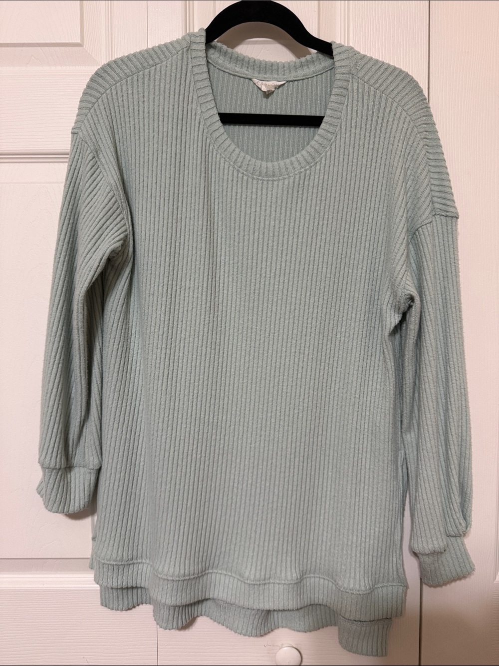 Caslon Mint Ribbed Crewneck Sweater